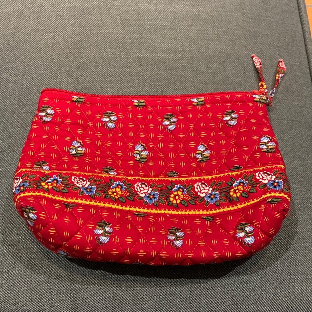 Vera Bradley Medium Cosmetic - Vintage Pattern - Red - GUC